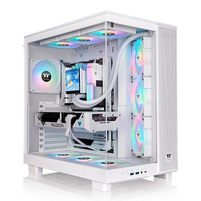 Gabinete Gamer Thermaltake View 380 XL TG, Mid-Tower, 2x Painéis de Vidro, 4x FANs 120mm ARGB, Snow - CA-11E-00M6WN-00