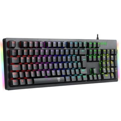 Teclado Mecanico Gamer T-Dagger Bermuda RGB, Switch Outemu MK.2 DIY Vermelho, Anti-Ghosting, ABNT2, Preto - T-TGK312-RD (PT-RGB)