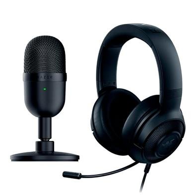 Kit Microfone Razer Seiren Mini + Headset Gamer Razer Kraken X Lite