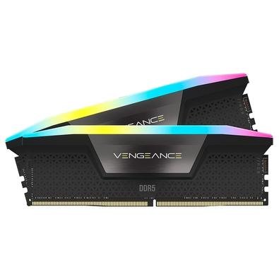 Memória Corsair Vengeance RGB, 32GB (2x16GB), 6200MHz, DDR5, CL36, Preto - CMH32GX5M2B6200C36