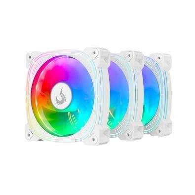 Kit Com 3 Ventoinhas Rise Mode Aura frost Pro, 120mm, ARGB, Branco - RM-CF-02-ARGB