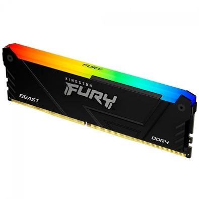 Memória RAM Kingston Fury Beast, RGB, 16GB, 3600MHz, DDR4, CL18, Preto - KF436C18BB2A/16