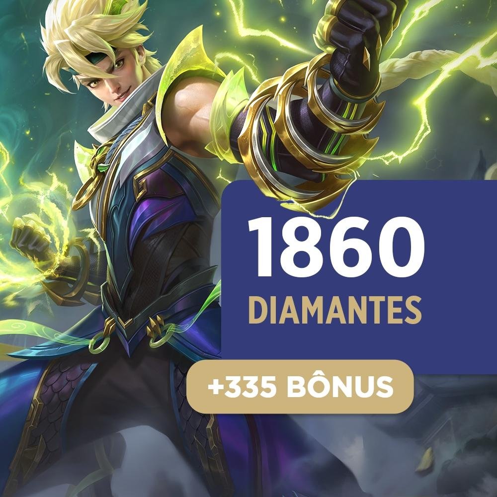 Mobile Legends - 1.860 Diamantes + 335 Bônus - Produto Digital