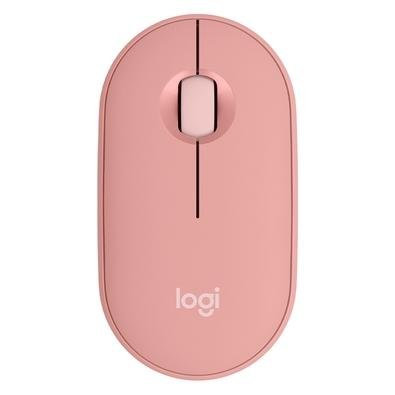 Mouse Sem Fio Logitech Pebble 2 M350s, USB Logi Bolt ou Bluetooth e Pilha Inclusa, com Clique Silencioso, Rosa- 910-007048