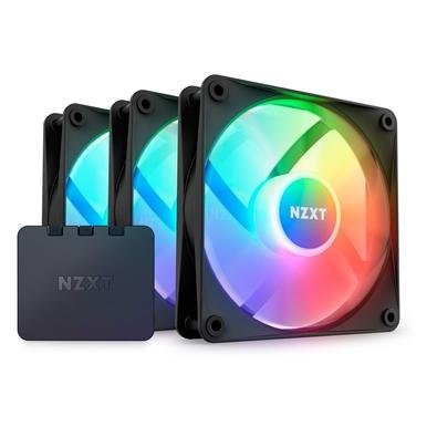 Kit com 3 Ventoinhas NZXT F120RGB Core, 120mm, RGB, Preto - RF-C12TF-B1