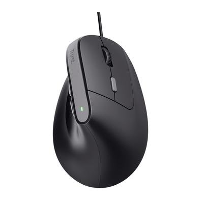 Mouse Vertical Trust Bayo II, USB, 6 Botões, Ergonomico, Preto - 25144