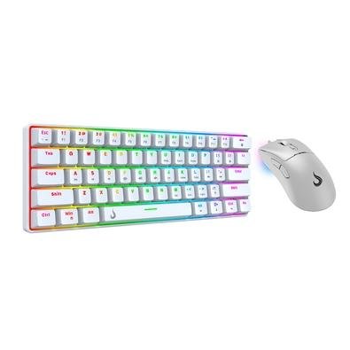 Kit Teclado e Mouse Gamer Set 02 Rise Mode White Red, RGB, 61 teclas, 12.000 DPI, Branco - RM-GS02-SE-WRED