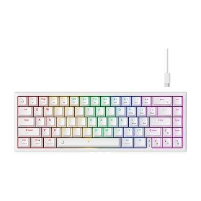 Teclado Mecânico Gamer Rise Mode GM1 Pro White RGB Switch Outemu Brown - RM-TCM-GM1P-WBRO