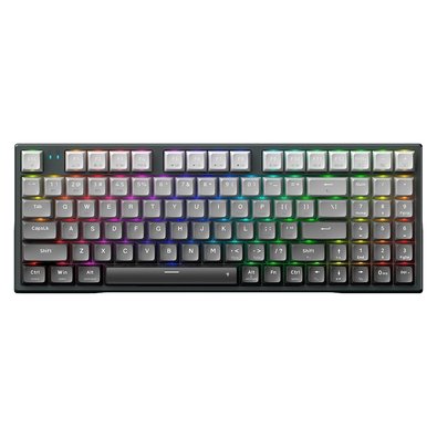 Teclado Mecânico Gamer Machenike K500F-B94W, RGB Switch GR Silver, Tri-Mode Gasket Mount 96%, Cinza - JJ02G300E