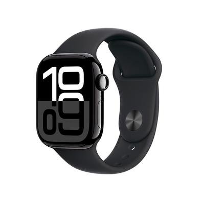 Apple Watch Series 10 GPS + Cellular, Caixa Preta Brilhante de Alumínio de 42 mm, Pulseira Esportiva Preta, Tamanho P/M - MWX63AM/A