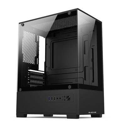 Gabinete Gamer Bluecase BG-054 HIT, Mid tower, Micro ATX e Mini ITX, Frontal e lateral em vidro, USB 3.0, Preto - BG-054BBX