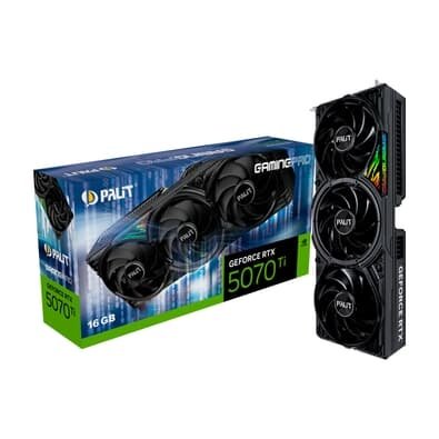 Placa de Vídeo Palit RTX 5070 Ti GamingPro NVIDIA GeForce, 16GB, GDDR7, ARGB SYNC EVO, G-Sync, Ray Tracing, DLSS 4 - NE7507T019T2-GB2031A