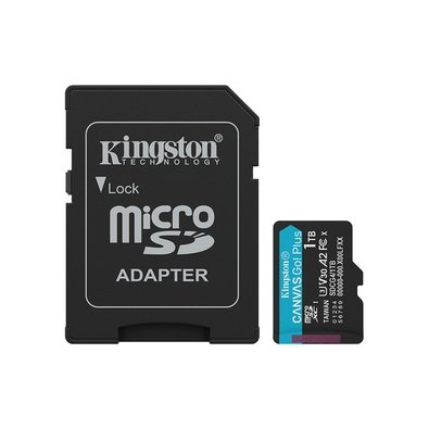 MicroSD Kingston, 1TB, microSDXC Canvas Go Plus, Gen4, com adaptador - SDCG4/1TB