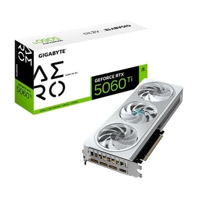 Placa de Vídeo Gigabyte RTX 5060 Ti AERO OC 8G NVIDIA GeForce, 8GB GDDR7, DLSS, Ray Tracing - GV-N506TAERO OC-8GD