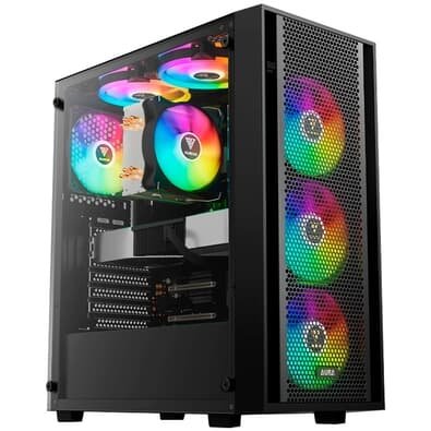 Gabinete Gamer Gamdias Aura GC2 Elite, Mid Tower, ARGB, ATX, Lateral em Vidro Temperado, Preto - AURA GC2 ELITE ARGB