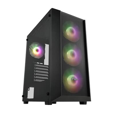 Gabinete Gamer FSP CMT218, Mid Tower, ATX, Lateral em Vidro Temperado, Preto - CMT218B