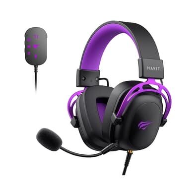 Headset Gamer Havit H2002C+U, High-end, Surround Virtual 7.1, Espuma De Memoria, Roxo - HV-H2002C+U Purple