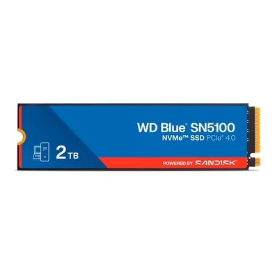 SSD WD Blue SN5100 NVMe de 2TB, PCIe Gen 4.0, Leitura de até 7.100 MB/s, Gravação 6.700 MB/s - WDS200T5B0E