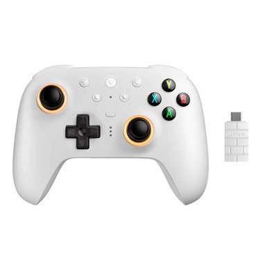 Controle Wireless 8BitDo Ultimate 2, Efeito Hall, 2.4G, com Dock, p/ PC e Android, Branco - 81HE01