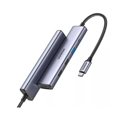 Adaptador HUB Ugreen, USB-C para HDMI, 1x USB 3.0, 2x USB 2.0 e PD, Cinza - UG-15495
