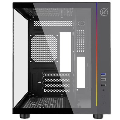 Gabinete Gamer Kalkan Midgard, Mini Tower, RGB, Micro-ATX, Frontal e Lateral em Vidro, Preto - KLK00055