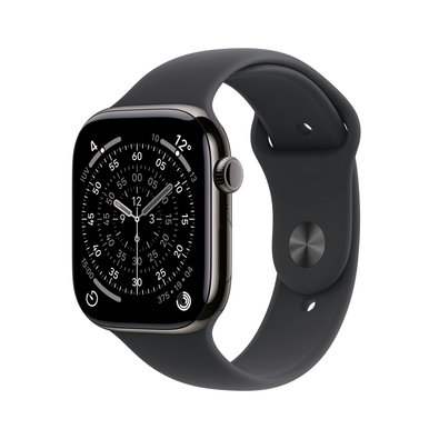 Apple Watch Series 11 GPS + Cellular, Caixa Ardósia de Titânio de 46 mm, Pulseira Esportiva Preta, Tamanho M/G - MFD24AM/A