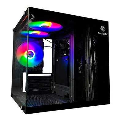 Gabinete Gamer HAYOM GB1787, Mid Tower, Lateral em Vidro, Preto - GB.17.10.87