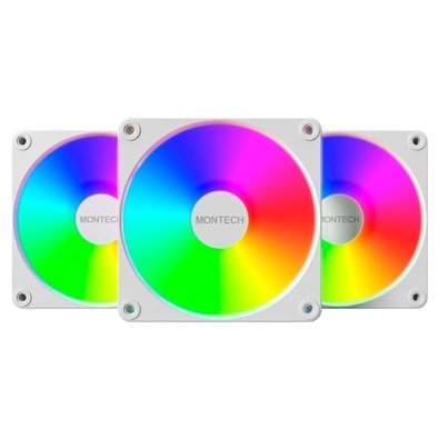 Kit Ventoinhas Montech GF120 V2, ARGB, 3x 120mm, Branco - GF120V2ARGB3PW