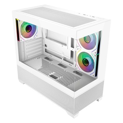 Gabinete Gamer Cooler Master Elite 490 White, Mini Tower, M-ATX, Lateral e Frontal em Vidro, 3x FAN ARGB, Branco - E490-WHNN-S00