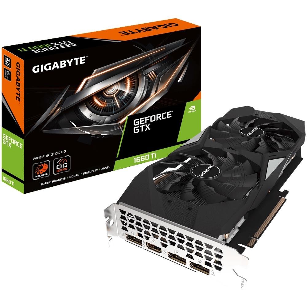 Placa de Vídeo Gigabyte NVIDIA GeForce GTX 1660 Ti WindForce OC 6G, GDDR6 - GV-N166TWF2OC-6GD Placa de Vídeo Gigabyte NVIDIA GeForce GTX 1660 Ti WindForce OC 6G, GDDR6 - GV-N166TWF2OC-6GD