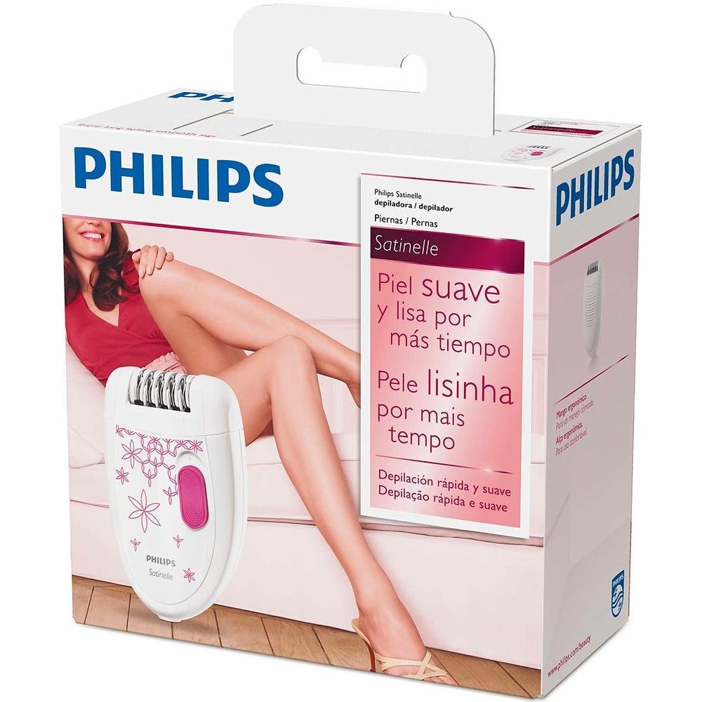 Depilador Philips Satinelle, Branco e Rosa, Bivolt - HP6419/30 Depilador Philips Satinelle, Branco e Rosa, Bivolt - HP6419/30