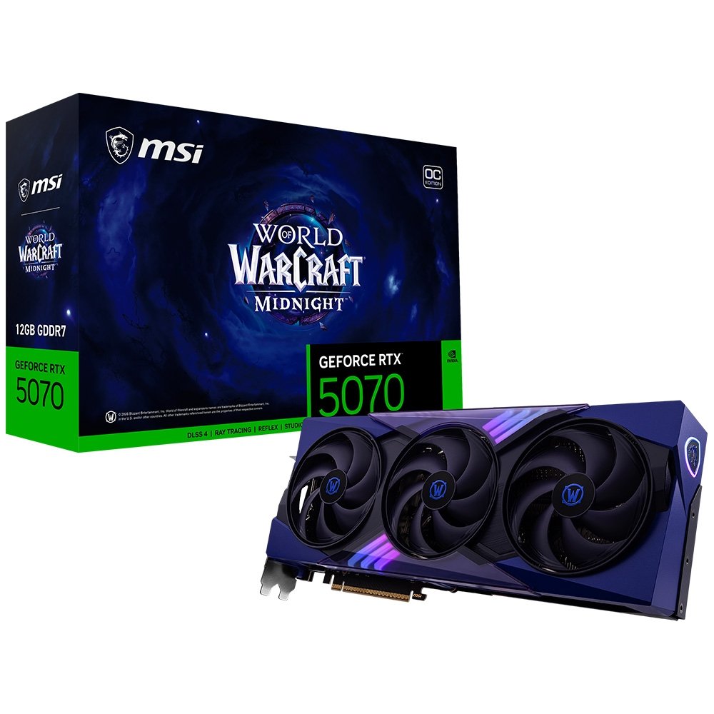 RTX 5070 12GB WoW Midnight Void MSI OC | KaBuM! RTX 5070 12GB WoW Midnight Void MSI OC | KaBuM!