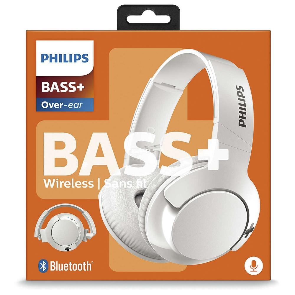 Headset Bluetooth Philips Bass+ Branco - SHB3175WT/00 Headset Bluetooth Philips Bass+ Branco - SHB3175WT/00