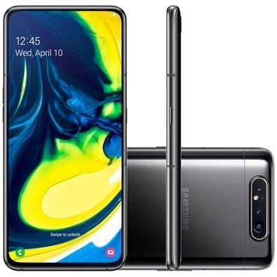 Smartphone Samsung Galaxy A80, 128GB, 48MP, Tela 6.7´, Preto - SM-A805F/1DL Smartphone Samsung Galaxy A80, 128GB, 48MP, Tela 6.7´, Preto - SM-A805F/1DL