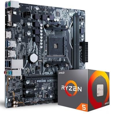 Placa-Mãe Asus Prime A320M-K + AMD Ryzen 5 1600 | KaBuM!