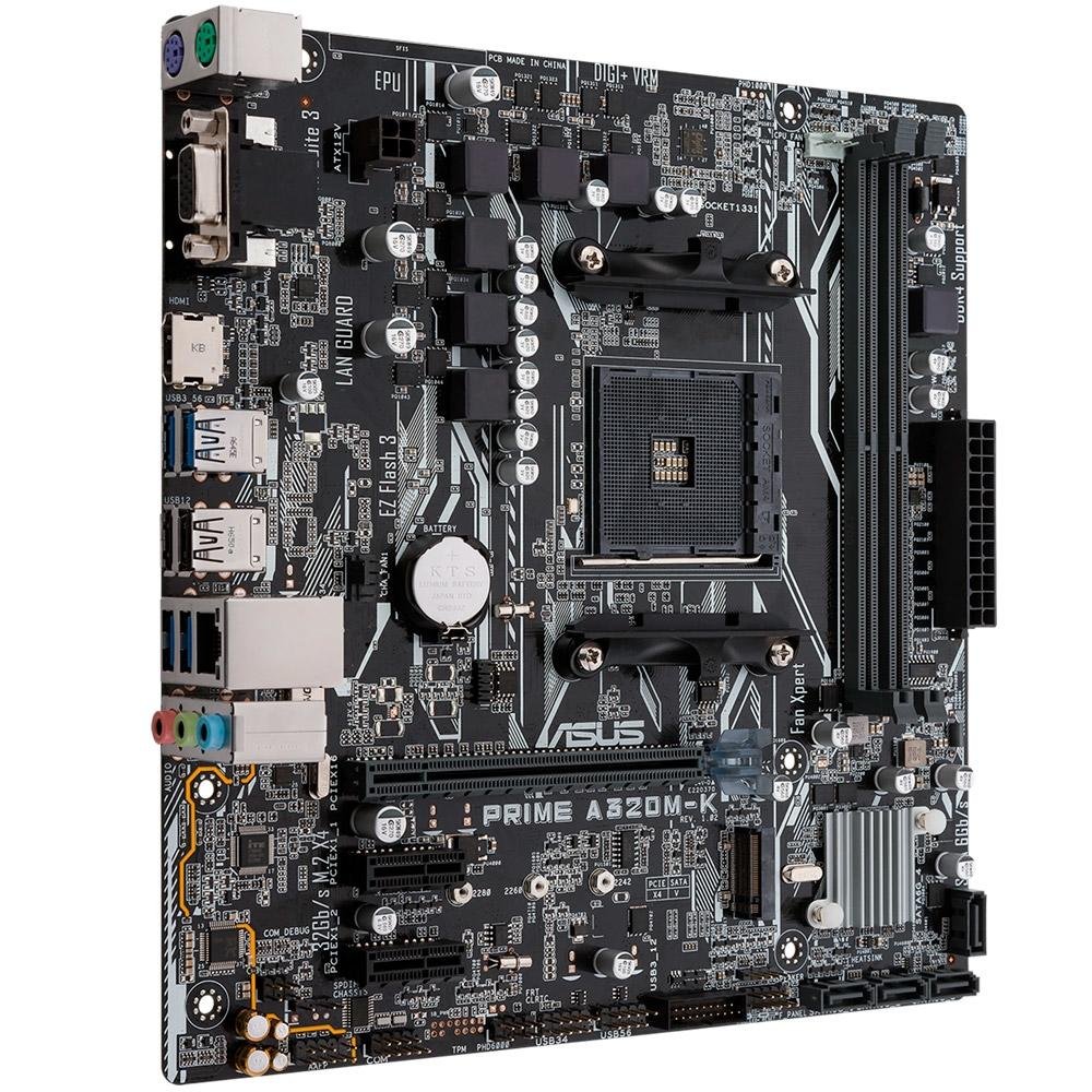 Placa-Mãe Asus Prime A320M-K + AMD Ryzen 5 1600 | KaBuM!