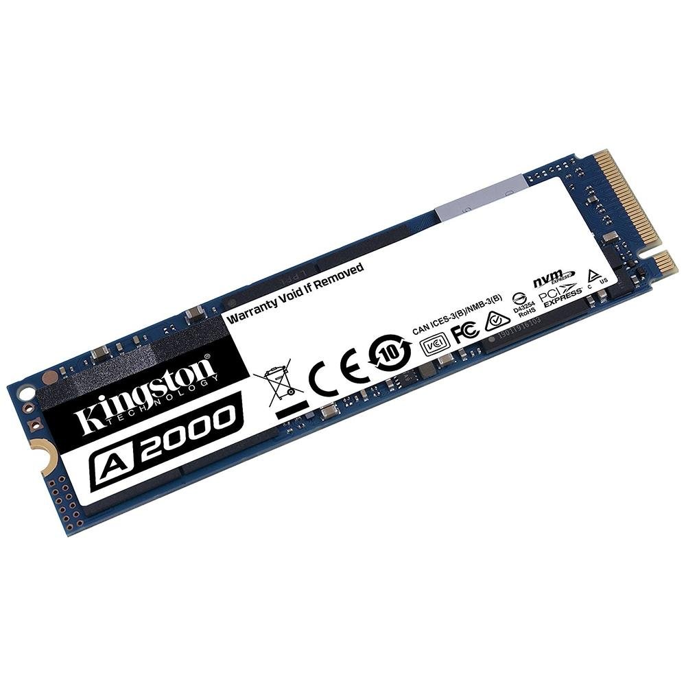 SSD 1 TB Kingston A2000, M.2 NVMe, Leitura: 2200MB/s e Gravação