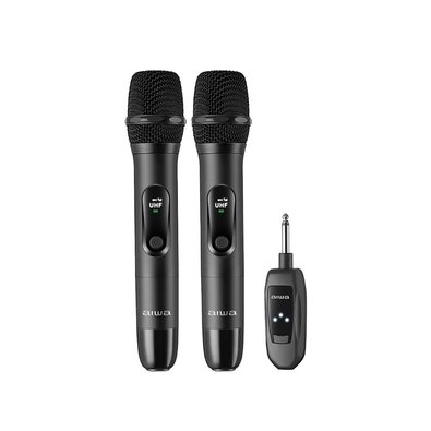 Microfone Sem Fio AIWA AWS-MIC-01, Wireless, Bivolt, Preto - AWS-MIC-01