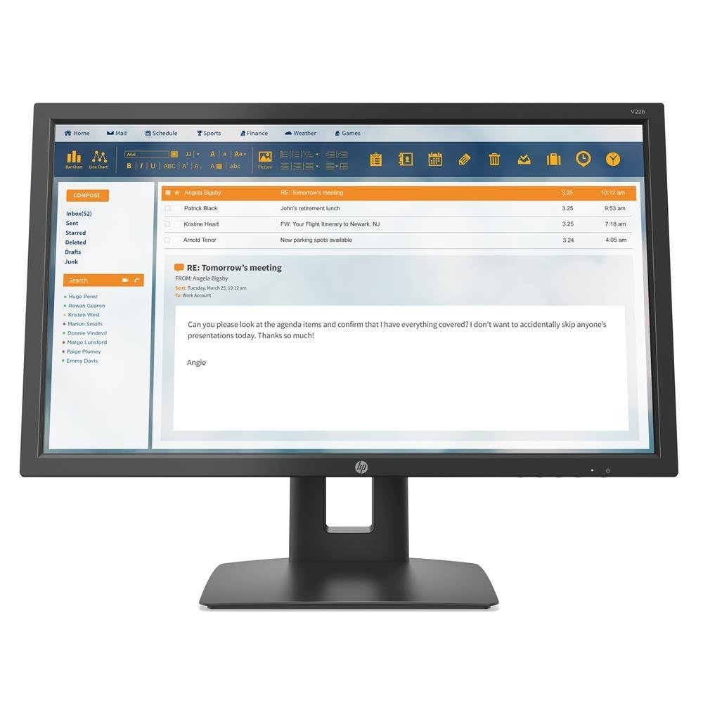 Monitor HP LED 21.5" Widescreen, Full HD, IPS, DisplayPort, HDMI, Altura Ajustável - V22B Monitor HP LED 21.5" Widescreen, Full HD, IPS, DisplayPort, HDMI, Altura Ajustável - V22B