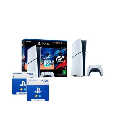 Console PlayStation Edição Digital + R$450 PlayStation Store + 2 Jogos