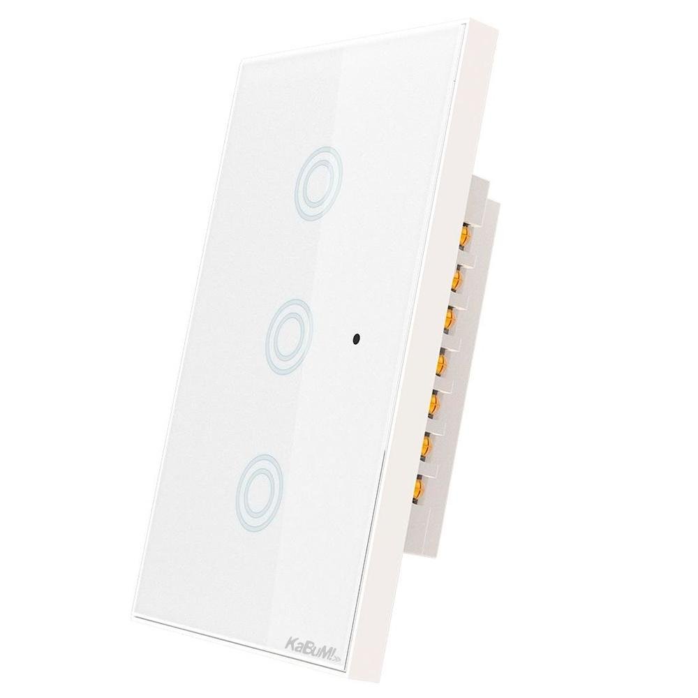 Interruptor KaBuM! Smart, Bivolt, 3 Botões, Branco, 15A, 50/60Hz, Smart Home