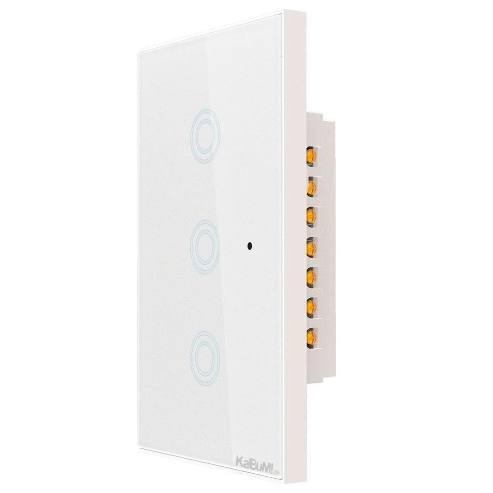 Interruptor KaBuM! Smart, Bivolt, 3 Botões, Branco, 15A, 50/60Hz, Smart Home