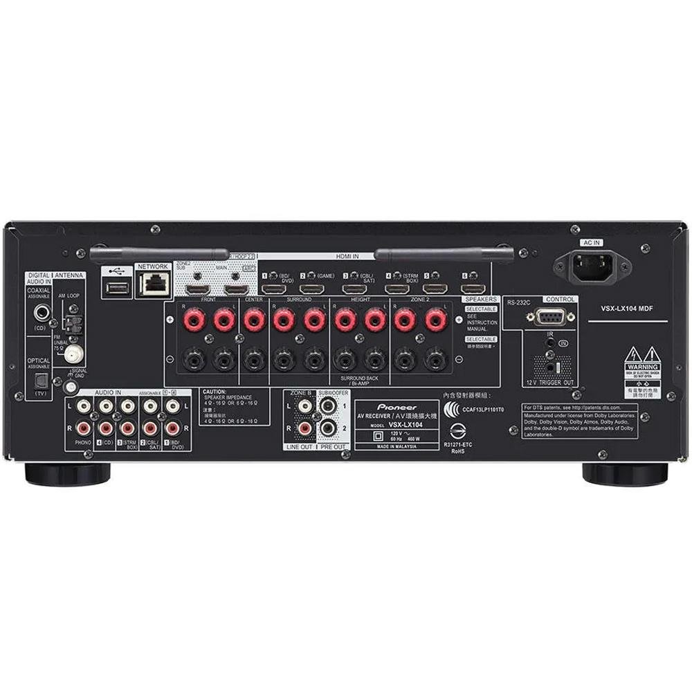 Receiver Pioneer Elite VSX-LX104 7.2ch 4K, 7 Canais - VSX-LX104 Receiver Pioneer Elite VSX-LX104 7.2ch 4K, 7 Canais - VSX-LX104