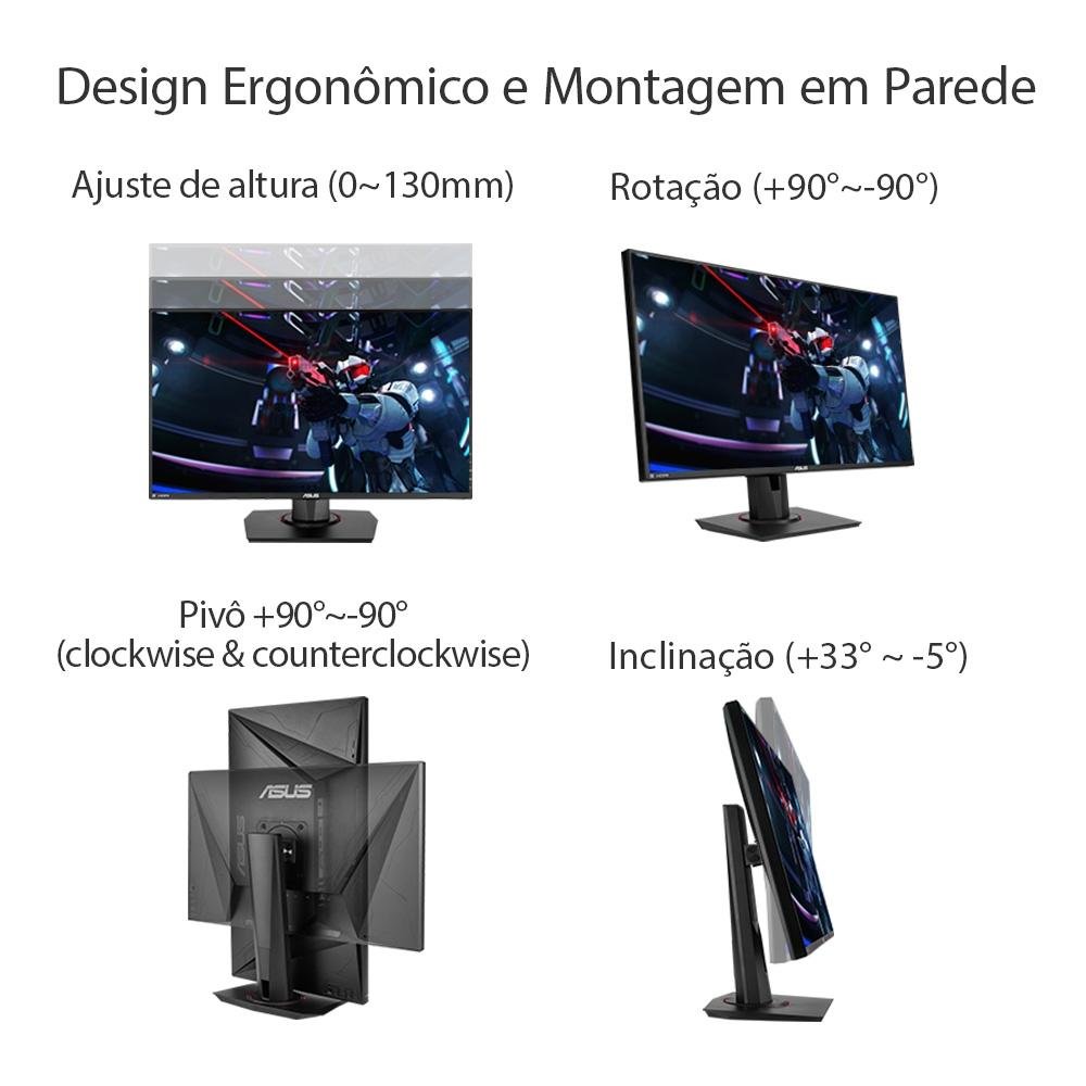 Monitor Gamer Asus 27' IPS, Wide, 144 Hz, Full HD, 1ms, Adaptive