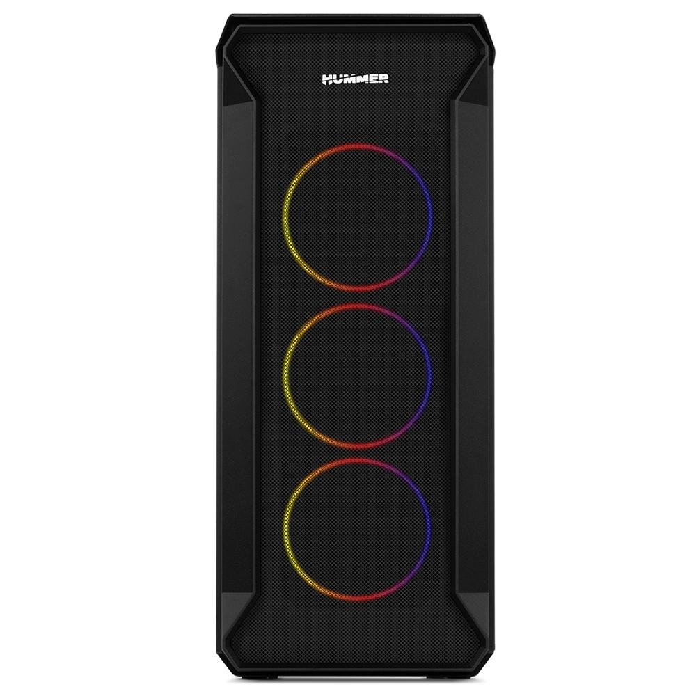 Gabinete Gamer Nox Hummer Quantum, Mid Tower, ARGB, com FAN, Lateral em Vidro - NXHUMMERQUANTUM