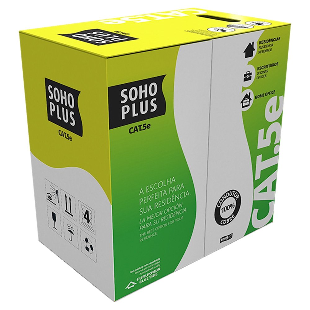 Cabo de Rede CAT.5e Furukawa SOHOPLUS, 305 Metros, Branco - 23200101
