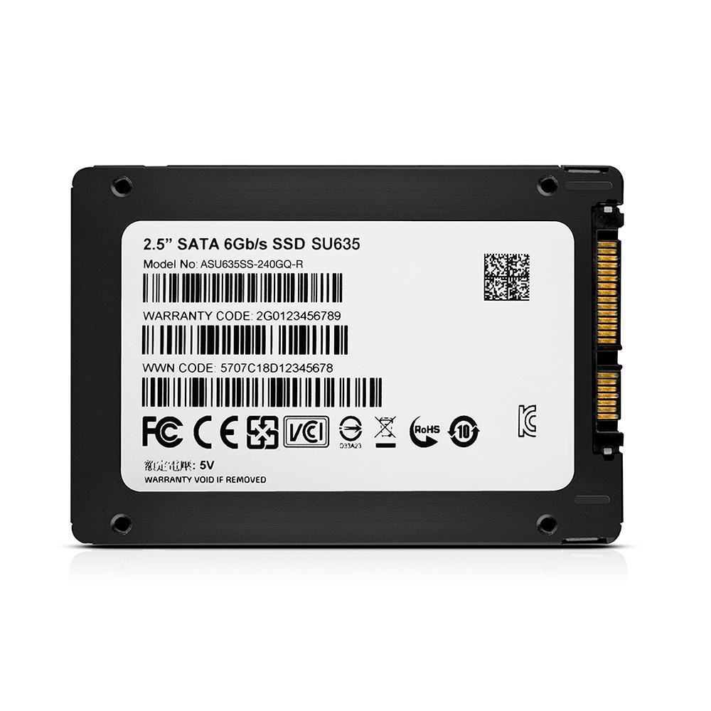 SSD Adata SU635, 240GB, SATA, Leituras: 520MB/s e Gravações: 450MB/s - ASU635SS-240GQ-R SSD Adata SU635, 240GB, SATA, Leituras: 520MB/s e Gravações: 450MB/s - ASU635SS-240GQ-R