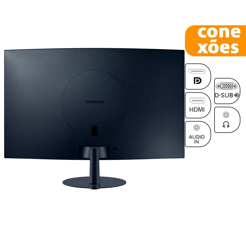 Monitor Samsung 31.5' LED, Curvo, Full HD, HDMI/DisplayPort, Ajuste de Ângulo, FreeSync, Som Integrado - LC32T550FDLXZD Monitor Samsung 31.5' LED, Curvo, Full HD, HDMI/DisplayPort, Ajuste de Ângulo, FreeSync, Som Integrado - LC32T550FDLXZD