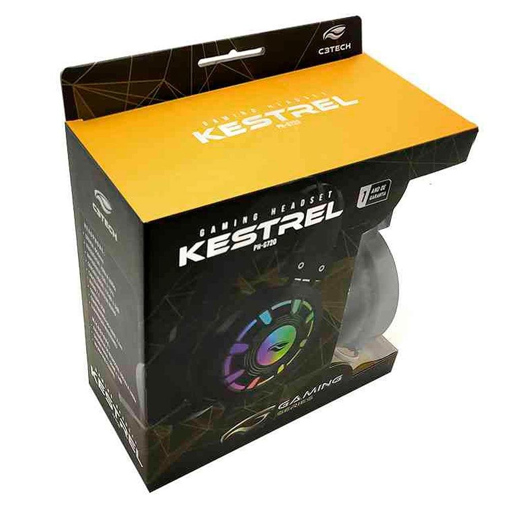 Fone com Microfone Gamer USB 7.1 Kestrel, C3TECH PH-G720BK - Imagem 4