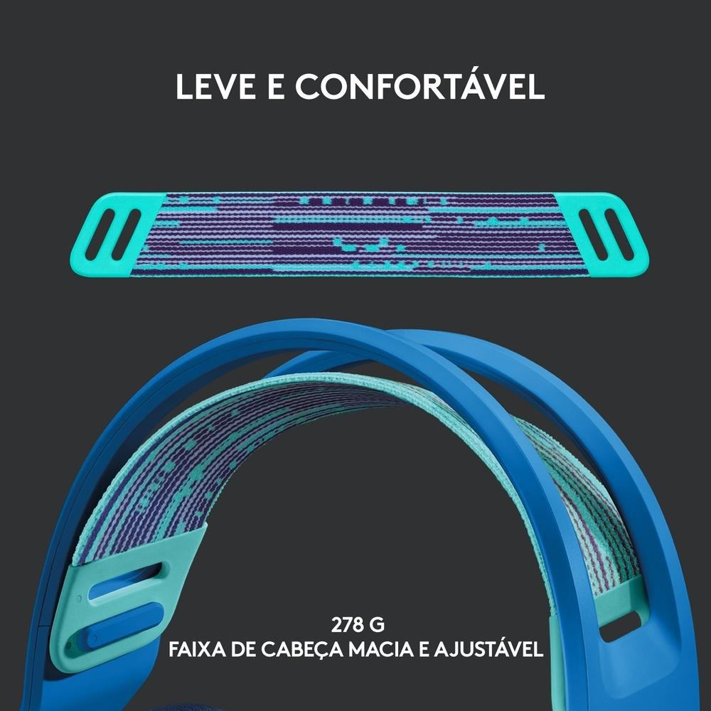 Headset Gamer Sem Fio Logitech G733 7.1 Dolby Surround RGB LIGHTSYNC, Blue VOICE para PC e PlayStation, Azul - 981-000942 Headset Gamer Sem Fio Logitech G733 7.1 Dolby Surround RGB LIGHTSYNC, Blue VOICE para PC e PlayStation, Azul - 981-000942